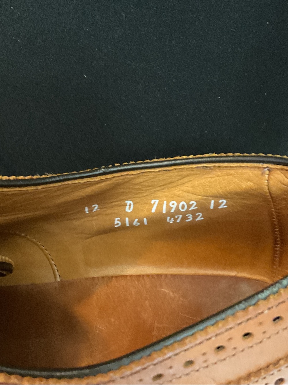Allen Edmonds Cognac Brown Leather Wingtip Oxfords - Picture 6 of 6